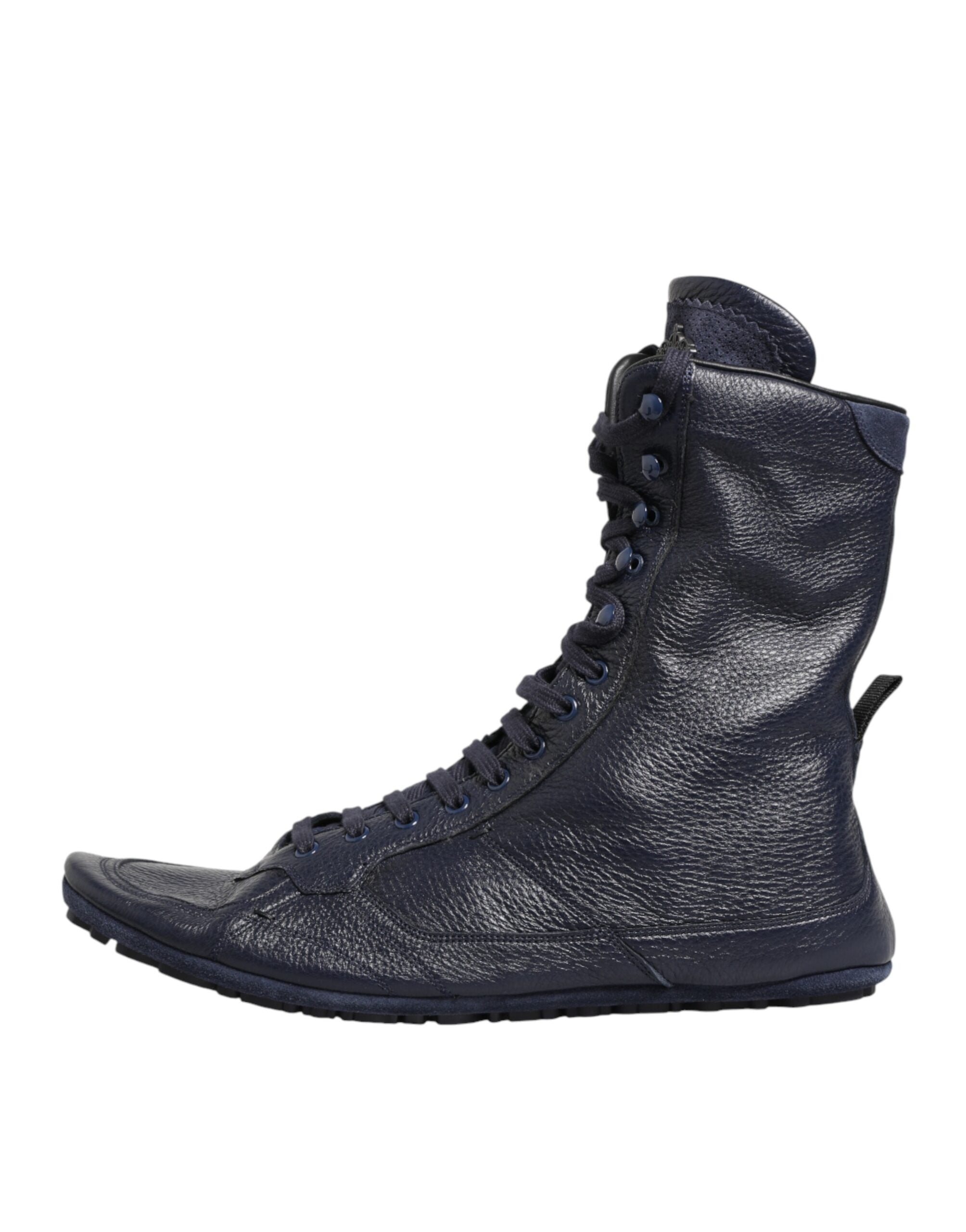 Dolce & Gabbana Donkerblauwe Hertenleren Halfhoge Laarzen Schoenen