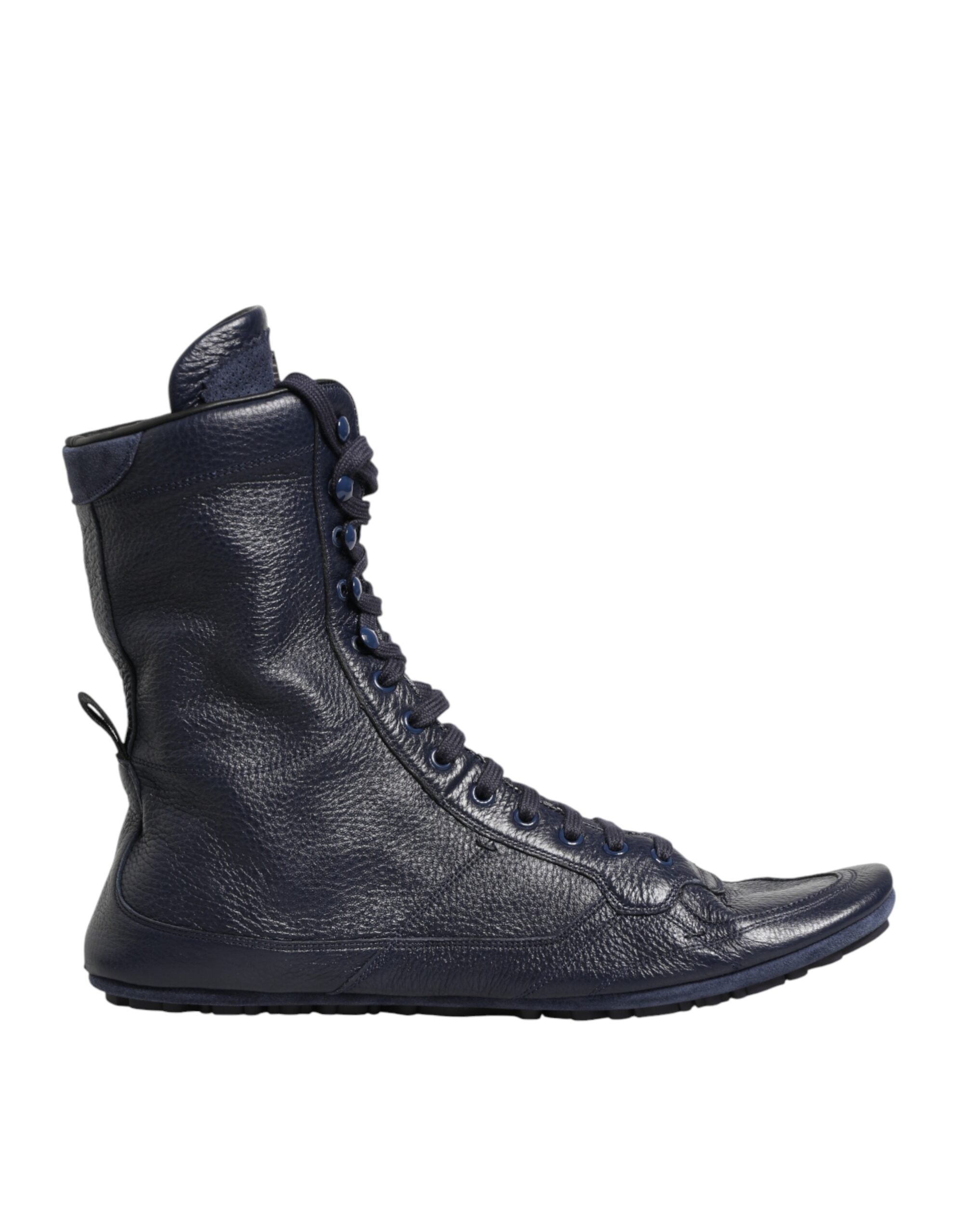 Dolce & Gabbana Donkerblauwe Hertenleren Halfhoge Laarzen Schoenen