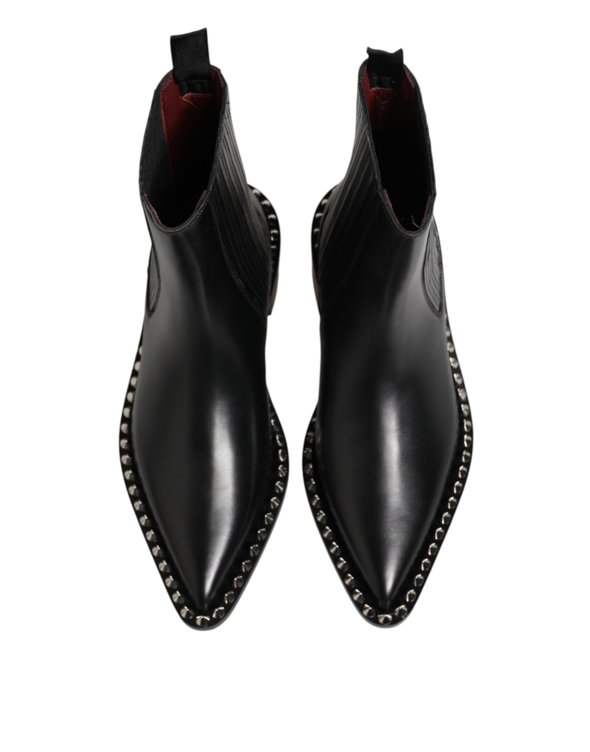 Dolce & Gabbana Zwarte Chelsea Enkellaarsjes met studs