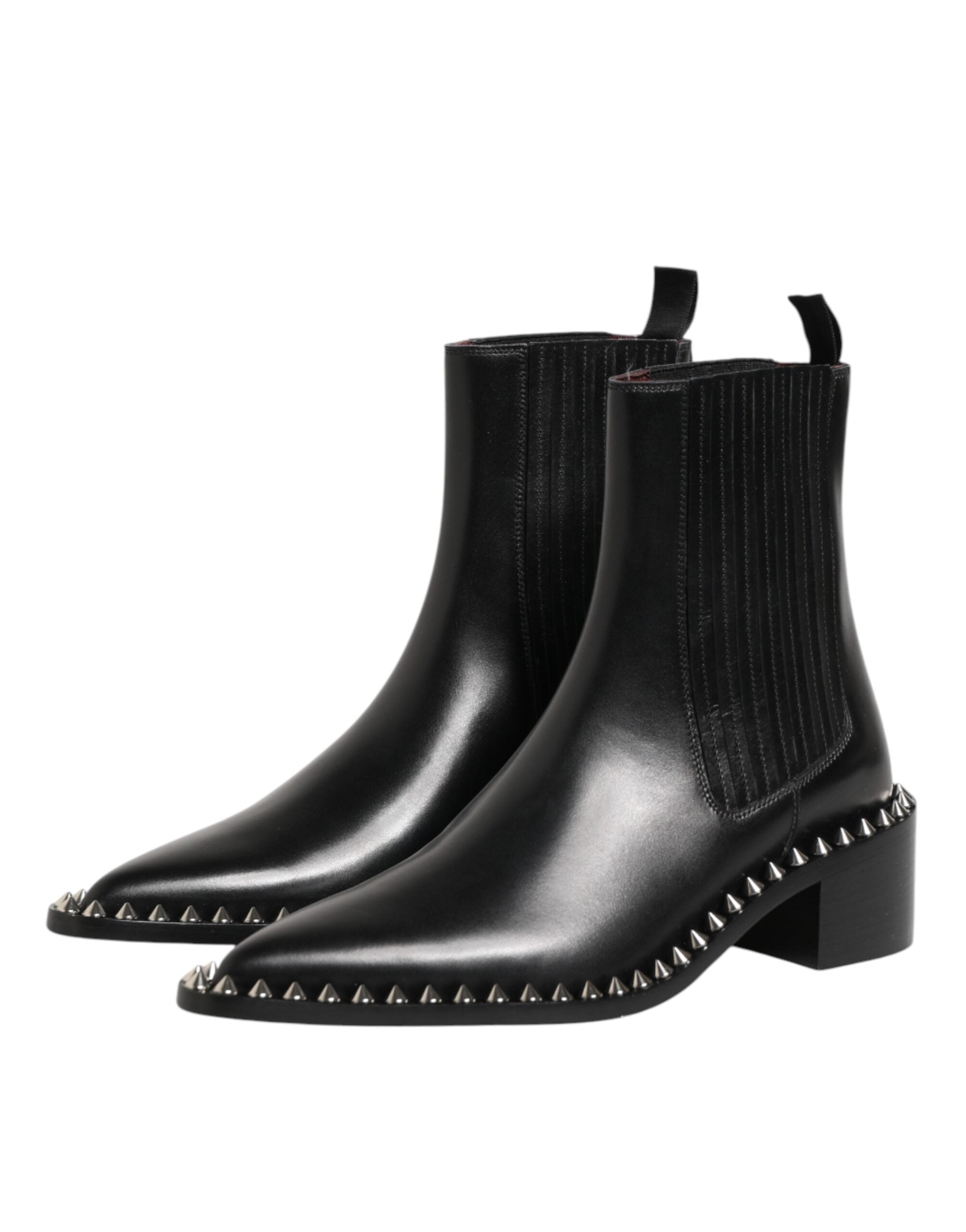 Dolce & Gabbana Zwarte Chelsea Enkellaarsjes met studs
