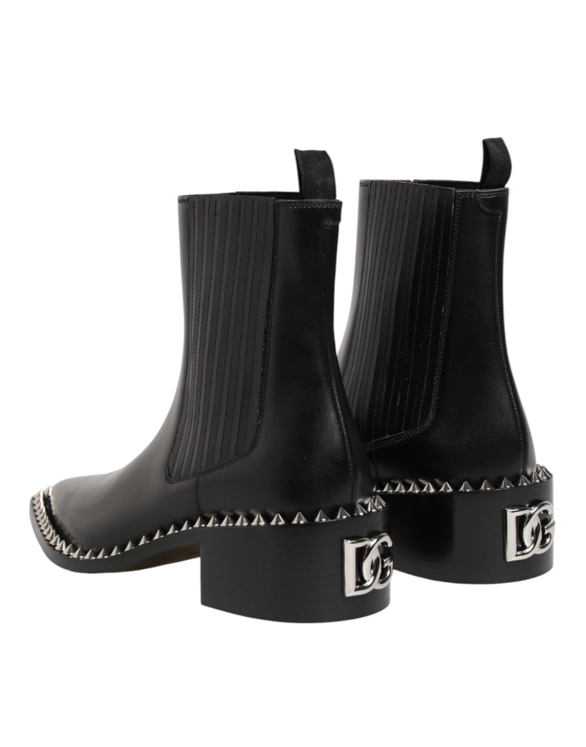 Dolce & Gabbana Zwarte Chelsea Enkellaarsjes met studs
