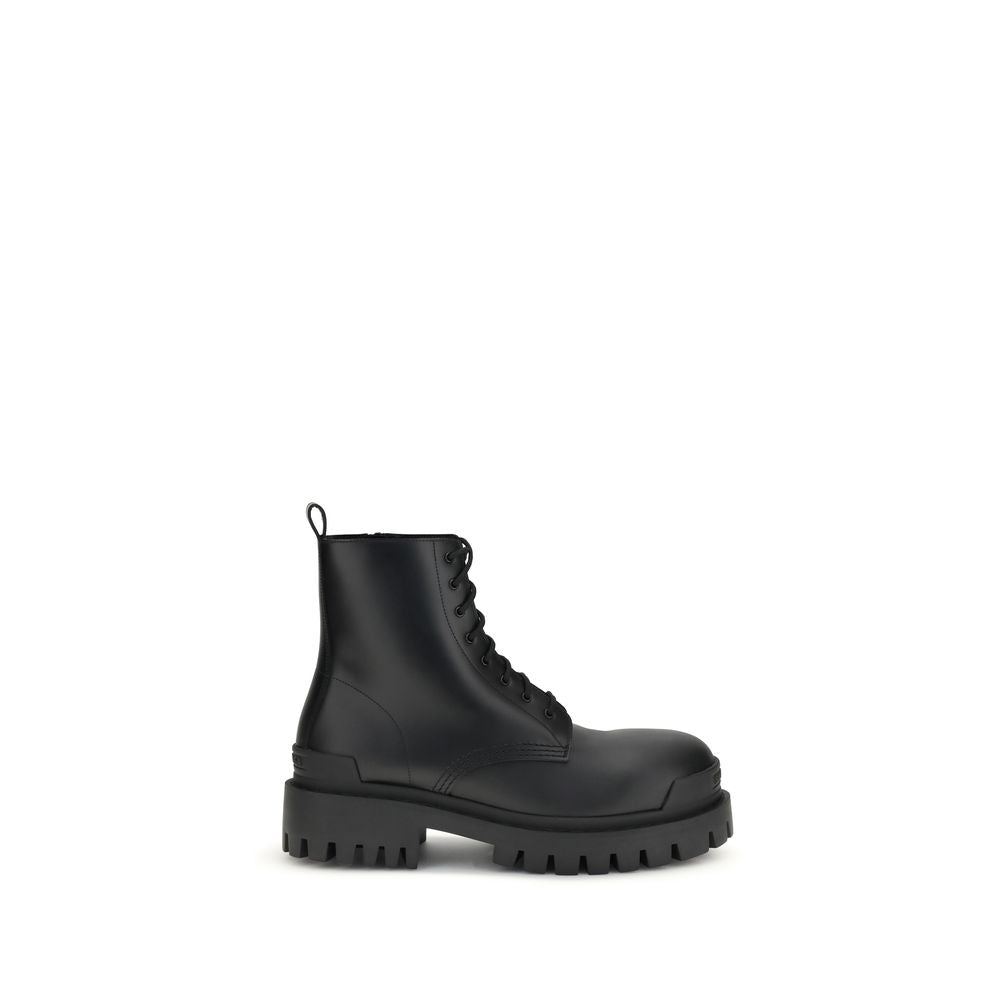 Balenciaga Zwarte Kalfslakleren Bos Taurus Veterschoenen