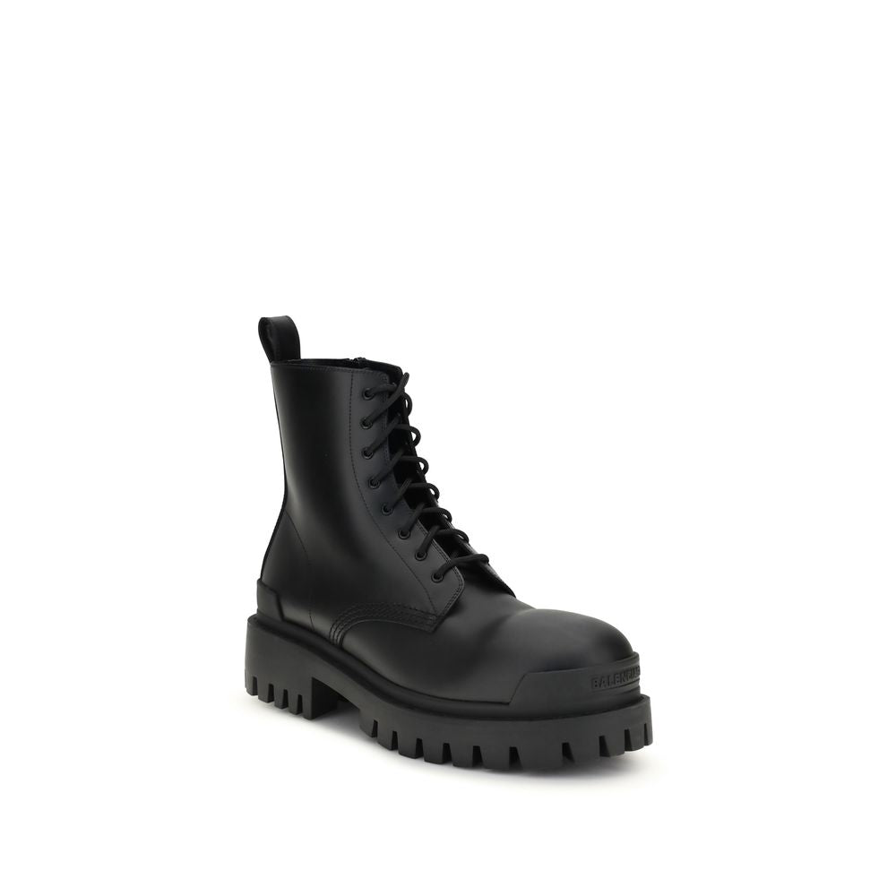 Balenciaga Zwarte Kalfslakleren Bos Taurus Veterschoenen