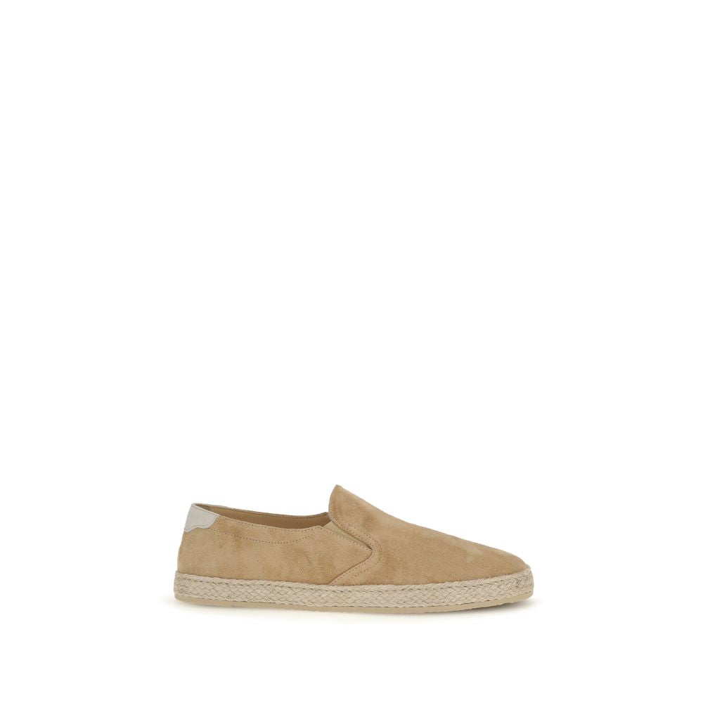 Brunello Cucinelli Beige Kalfsleer Bos Taurus Espadrilles