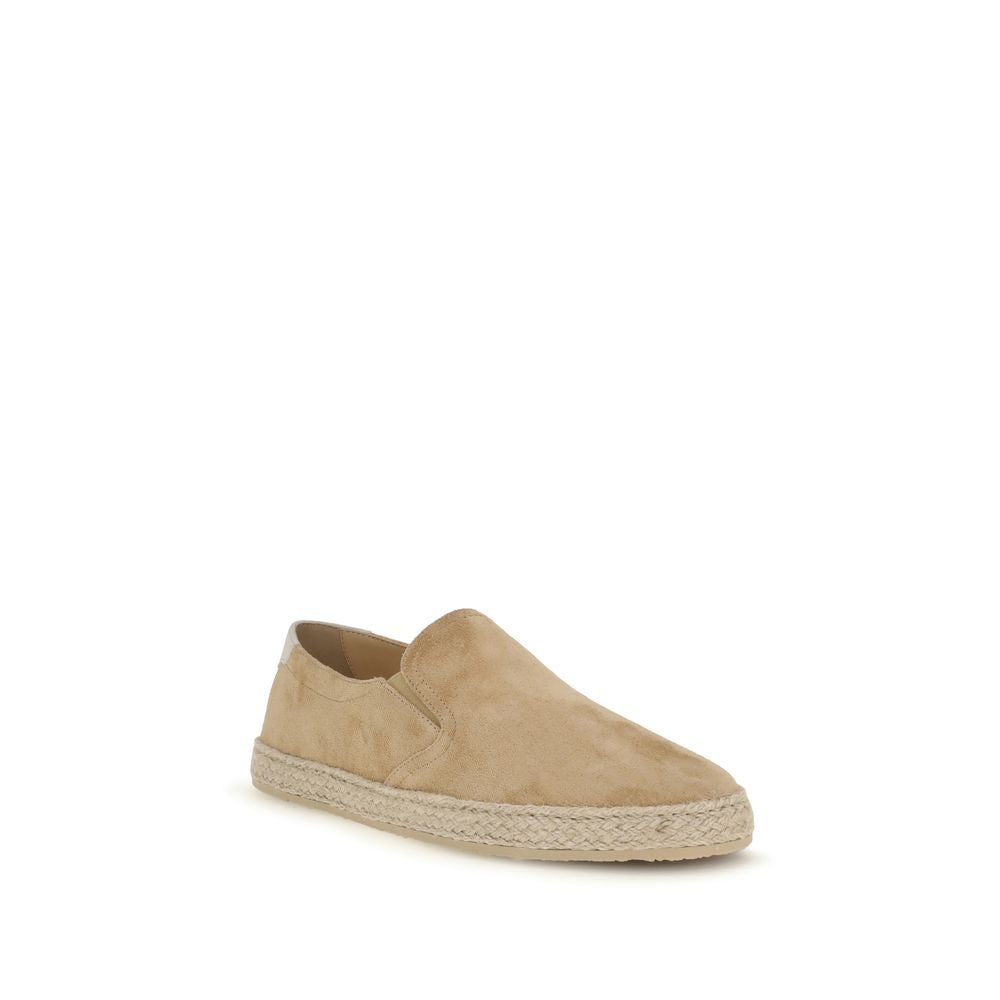 Brunello Cucinelli Beige Kalfsleer Bos Taurus Espadrilles