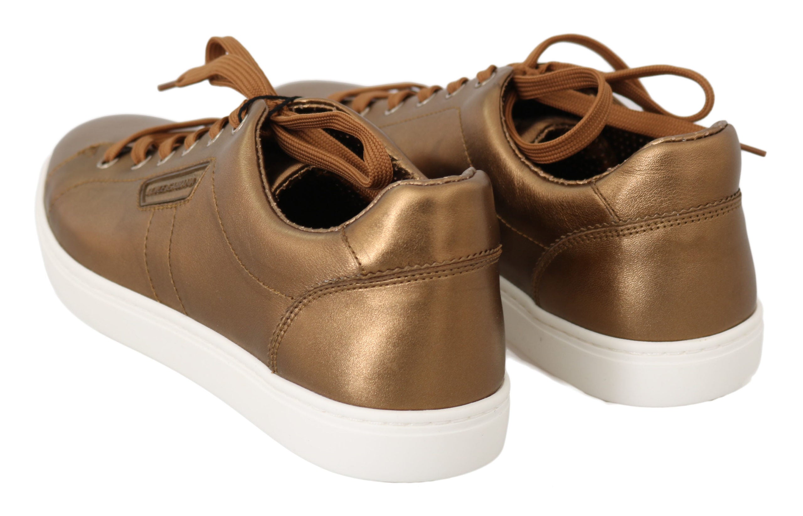 Dolce & Gabbana Gold Leather Men's Casual Sneakers