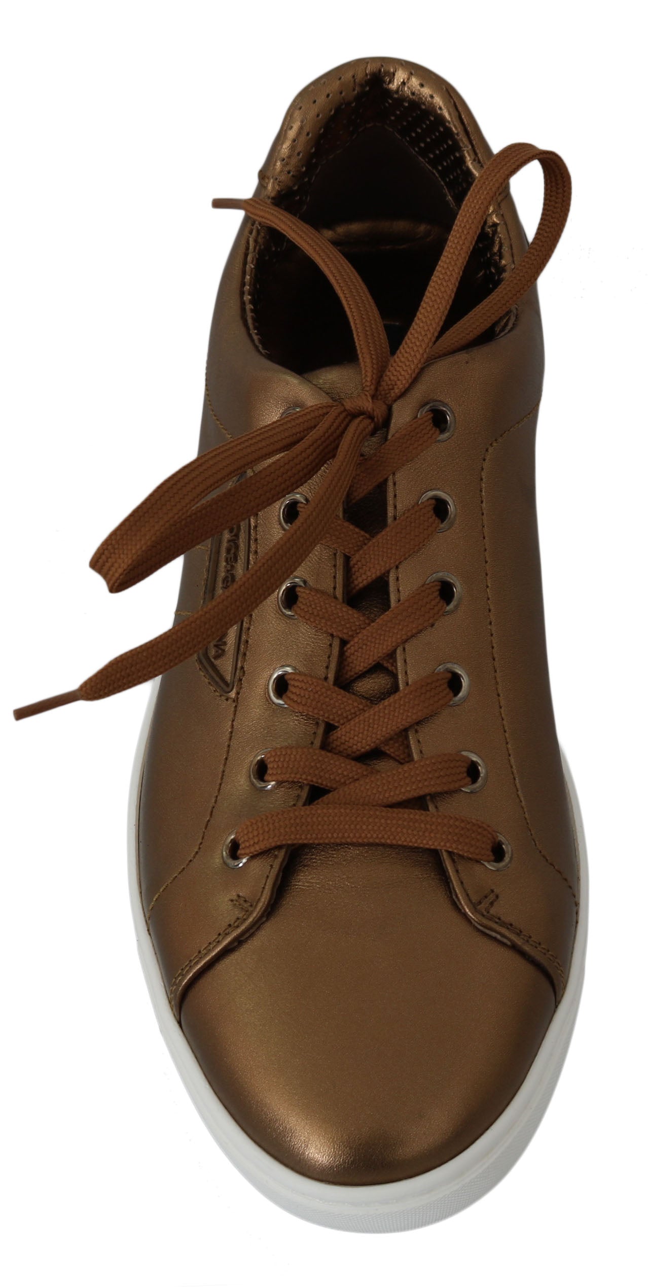 Dolce & Gabbana Gold Leather Men's Casual Sneakers