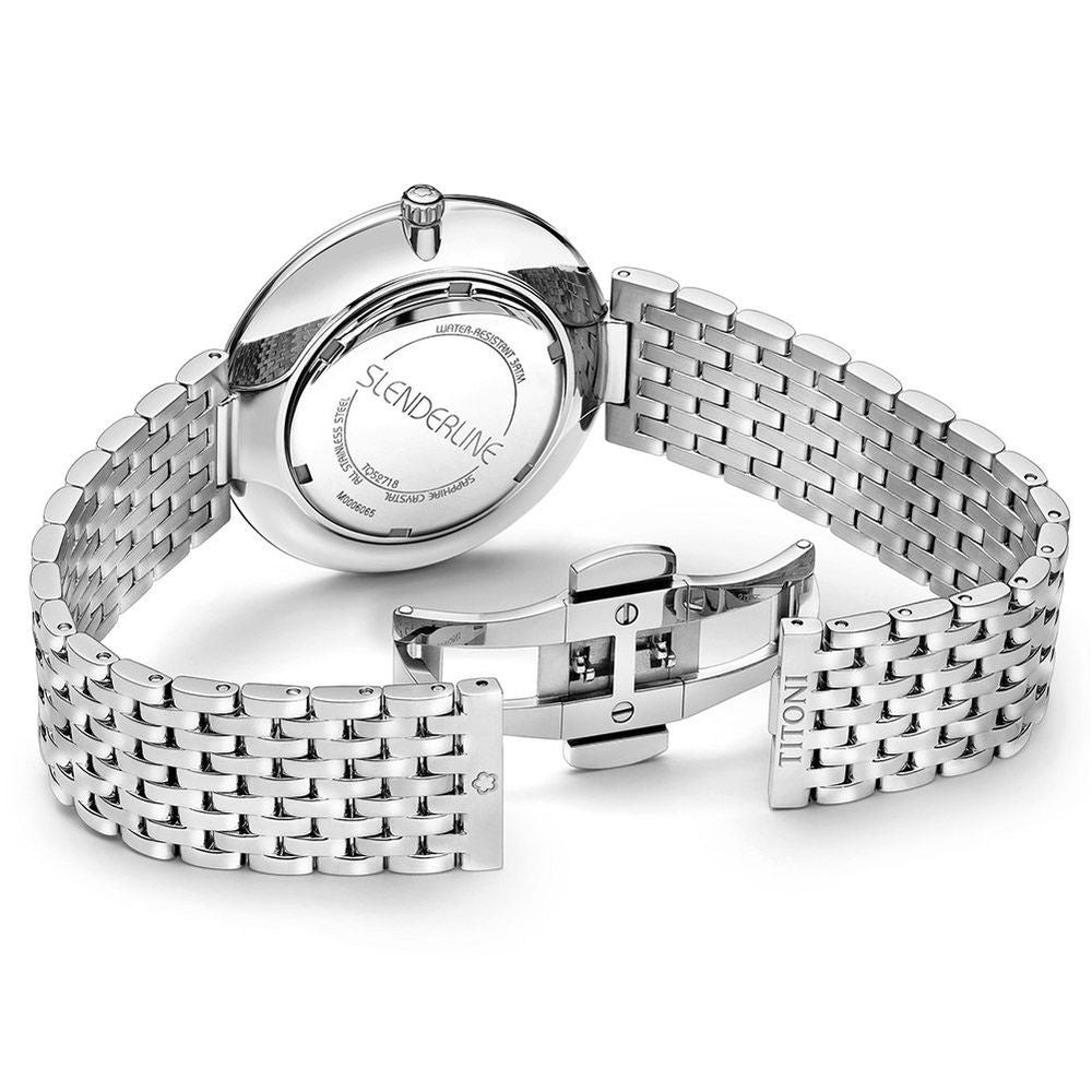 TITONI Grijze roestvrijstalen dresswatch