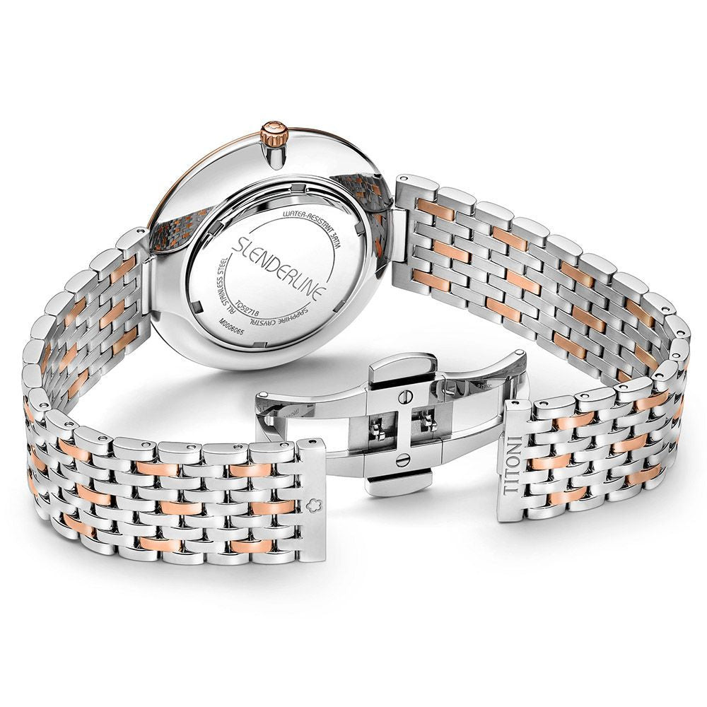 TITONI Grijze roestvrijstalen dresswatch