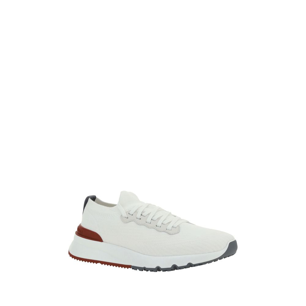 Brunello Cucinelli Witte Katoenen Lage Sneakers