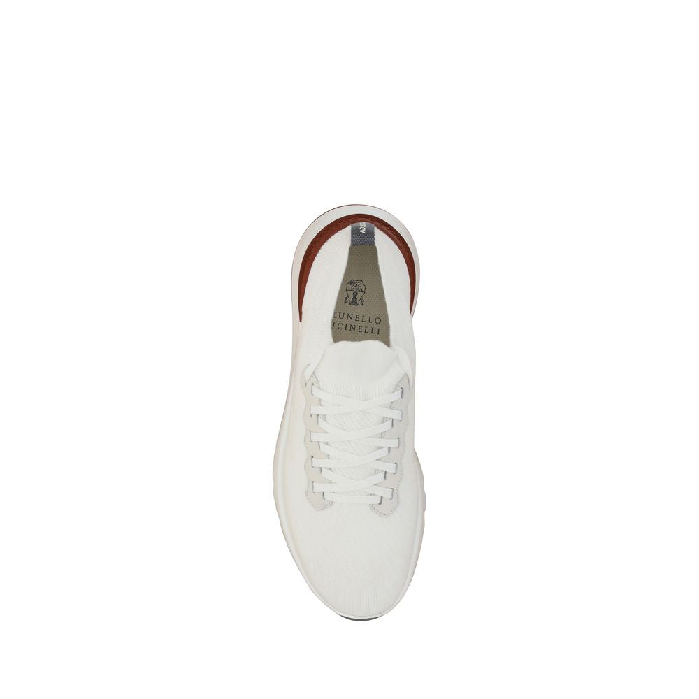 Brunello Cucinelli Witte Katoenen Lage Sneakers