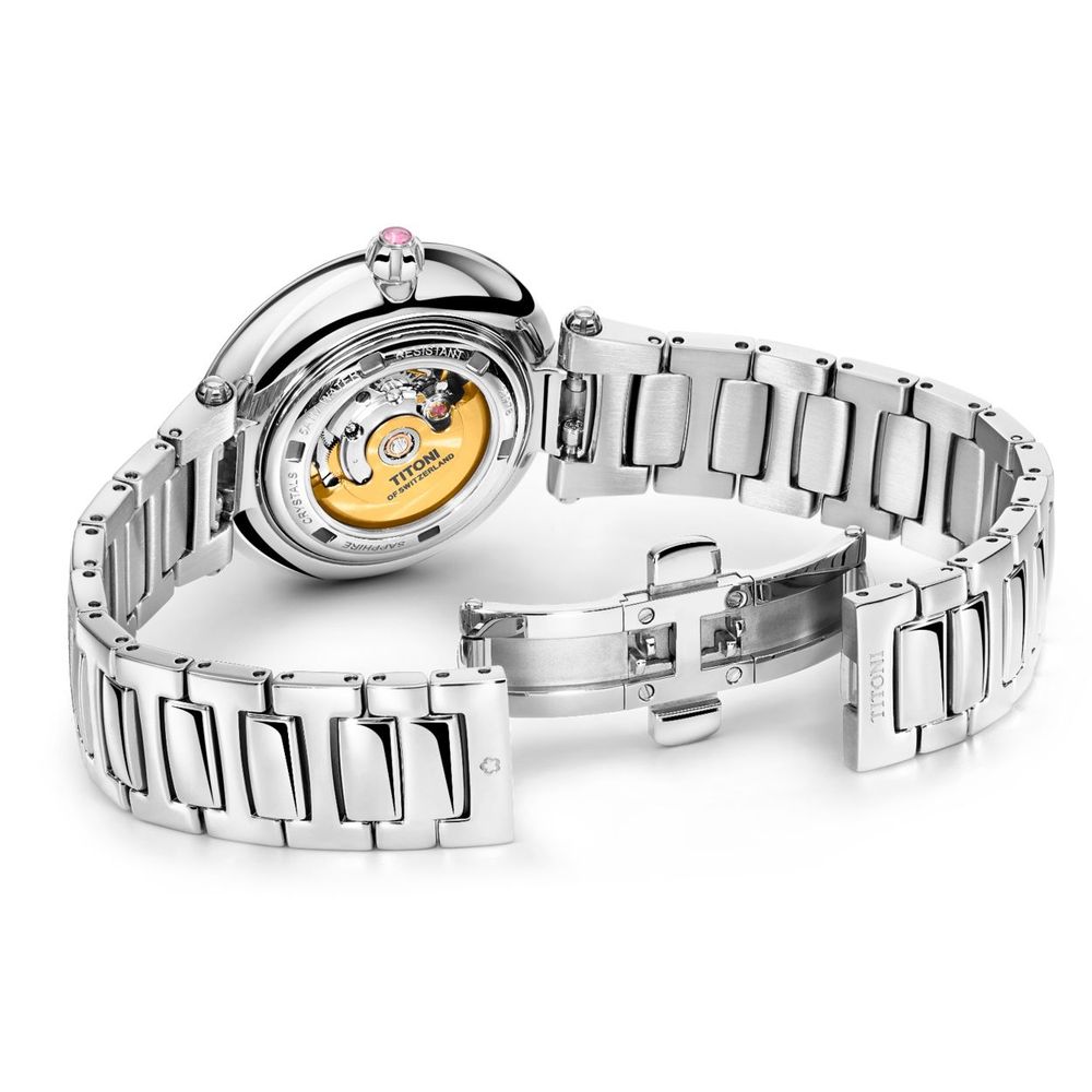TITONI Gray Stainless Steel Dress Watch