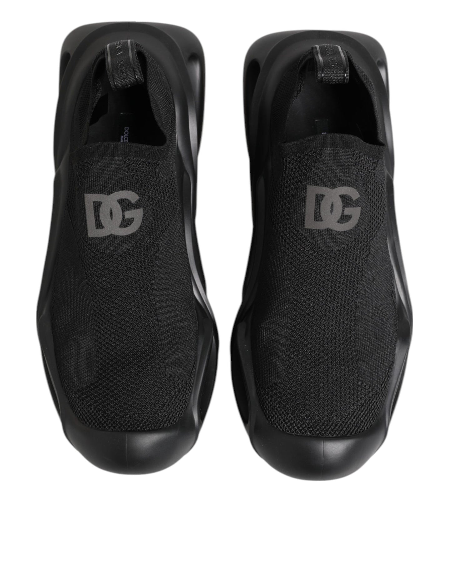Dolce & Gabbana Black Slip On Wave Low Top Sneakers