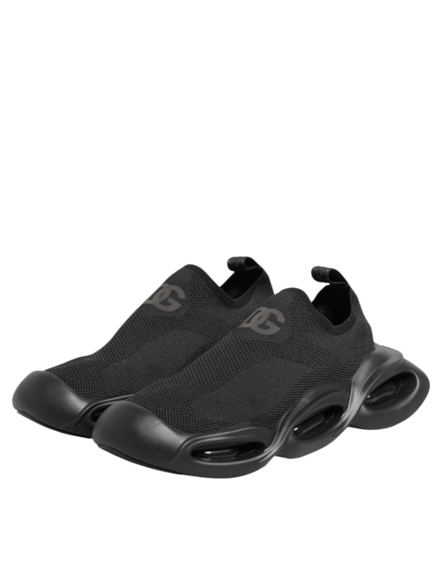 Dolce & Gabbana Black Slip On Wave Low Top Sneakers