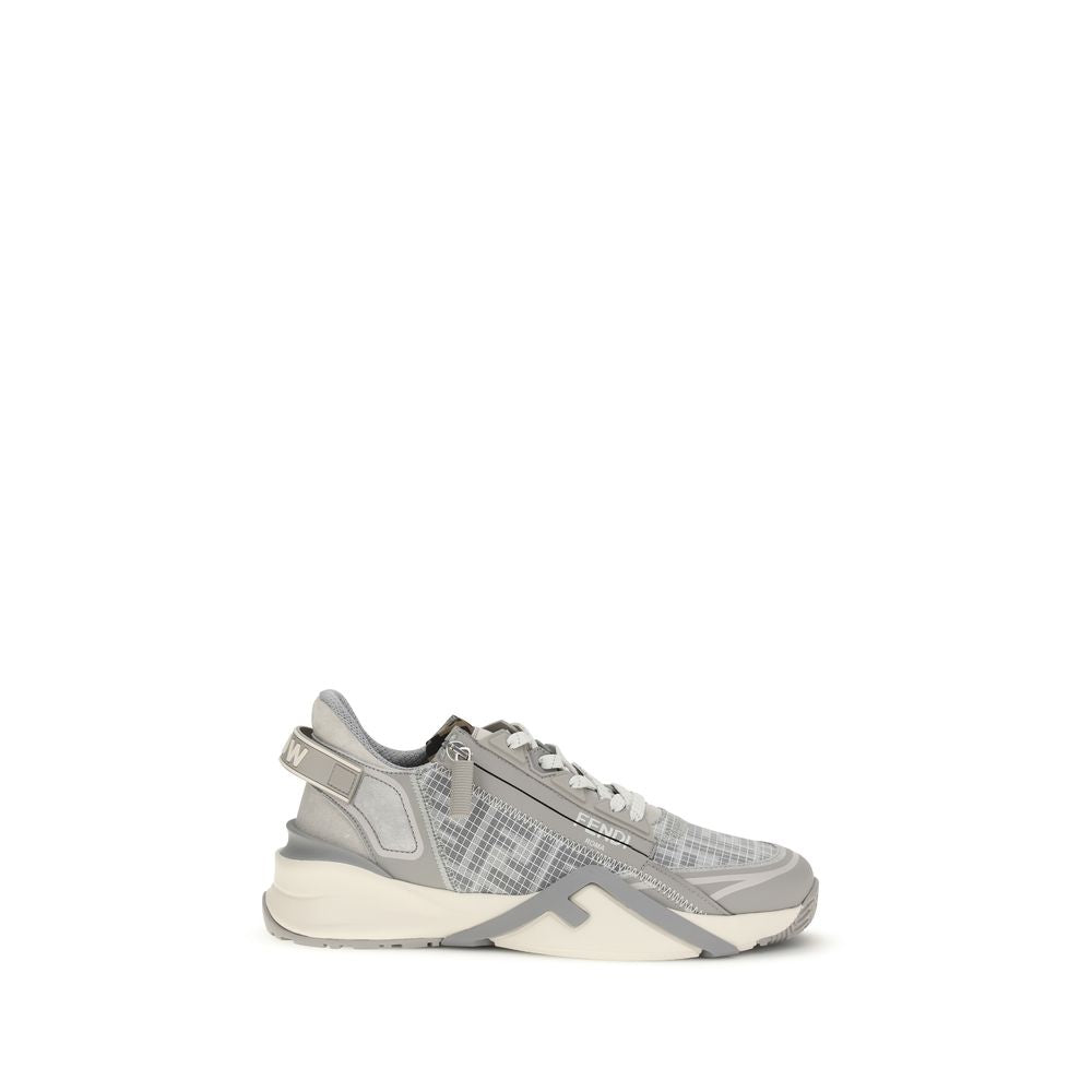 Fendi Grey Polyester Athletic Sneakers