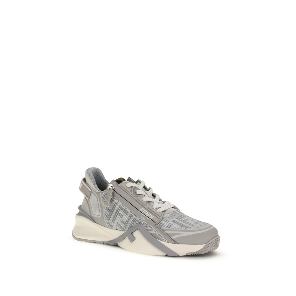 Fendi Grey Polyester Athletic Sneakers