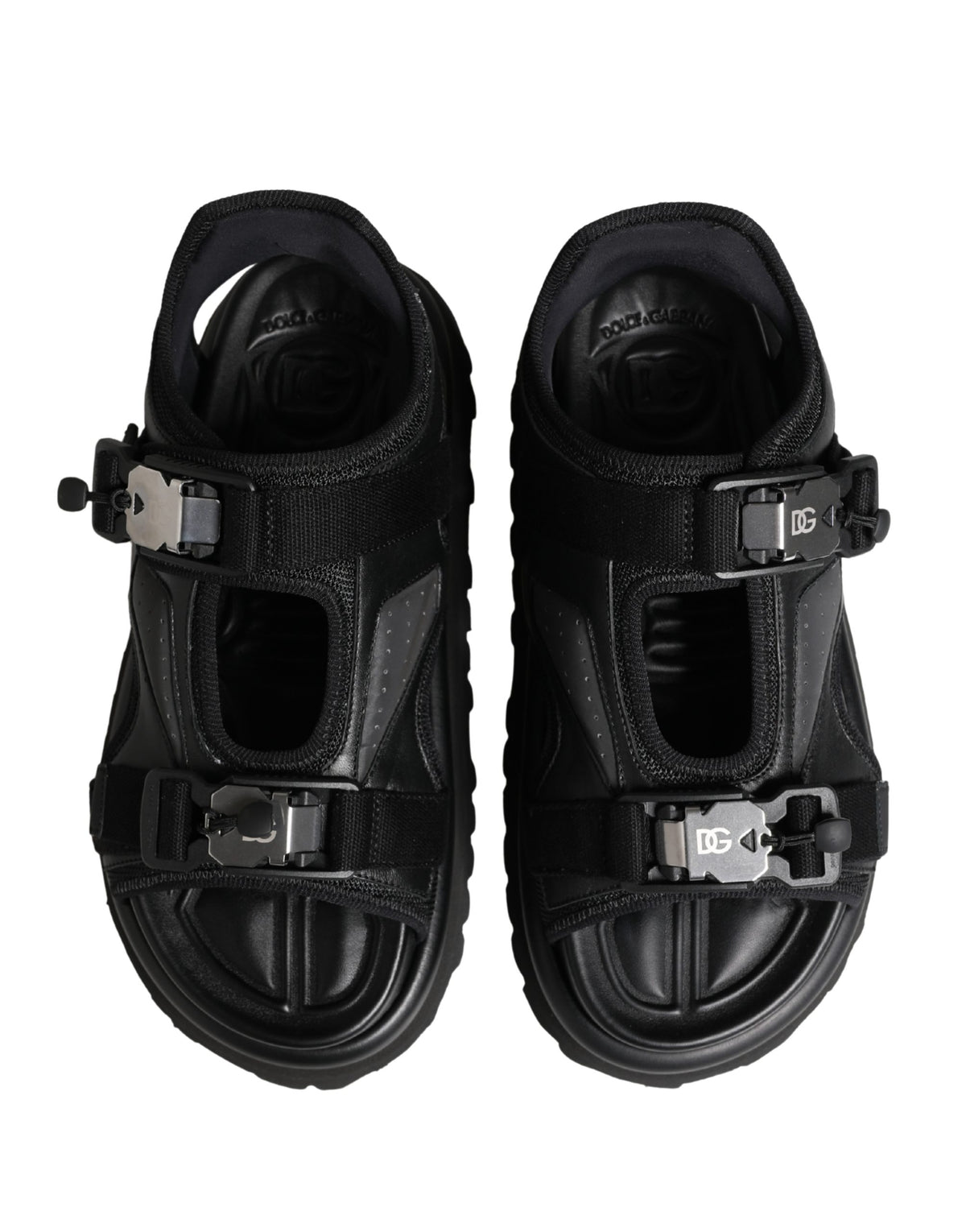 Dolce & Gabbana Black Logo Detailed Men's Chunky Sandals Shoes