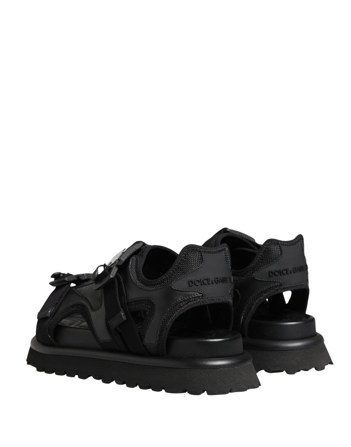 Dolce & Gabbana Black Logo Detailed Men's Chunky Sandals Shoes