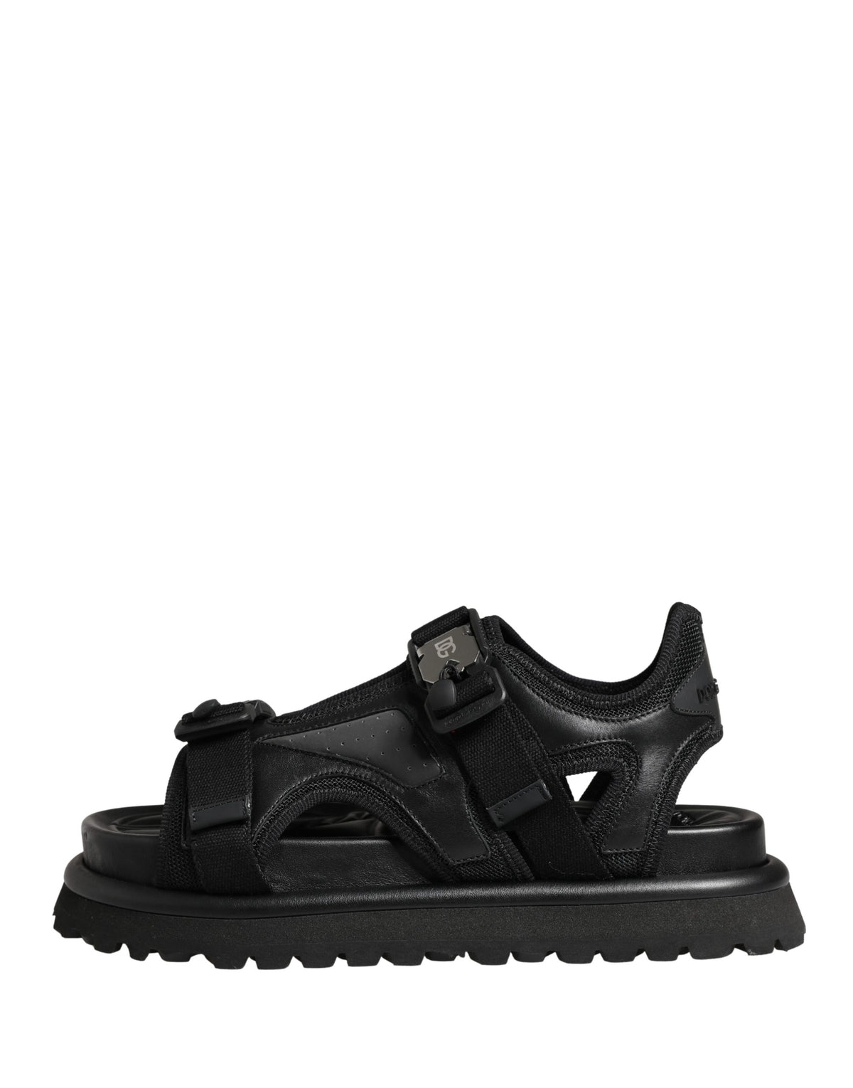 Dolce & Gabbana Black Logo Detailed Men's Chunky Sandals Shoes