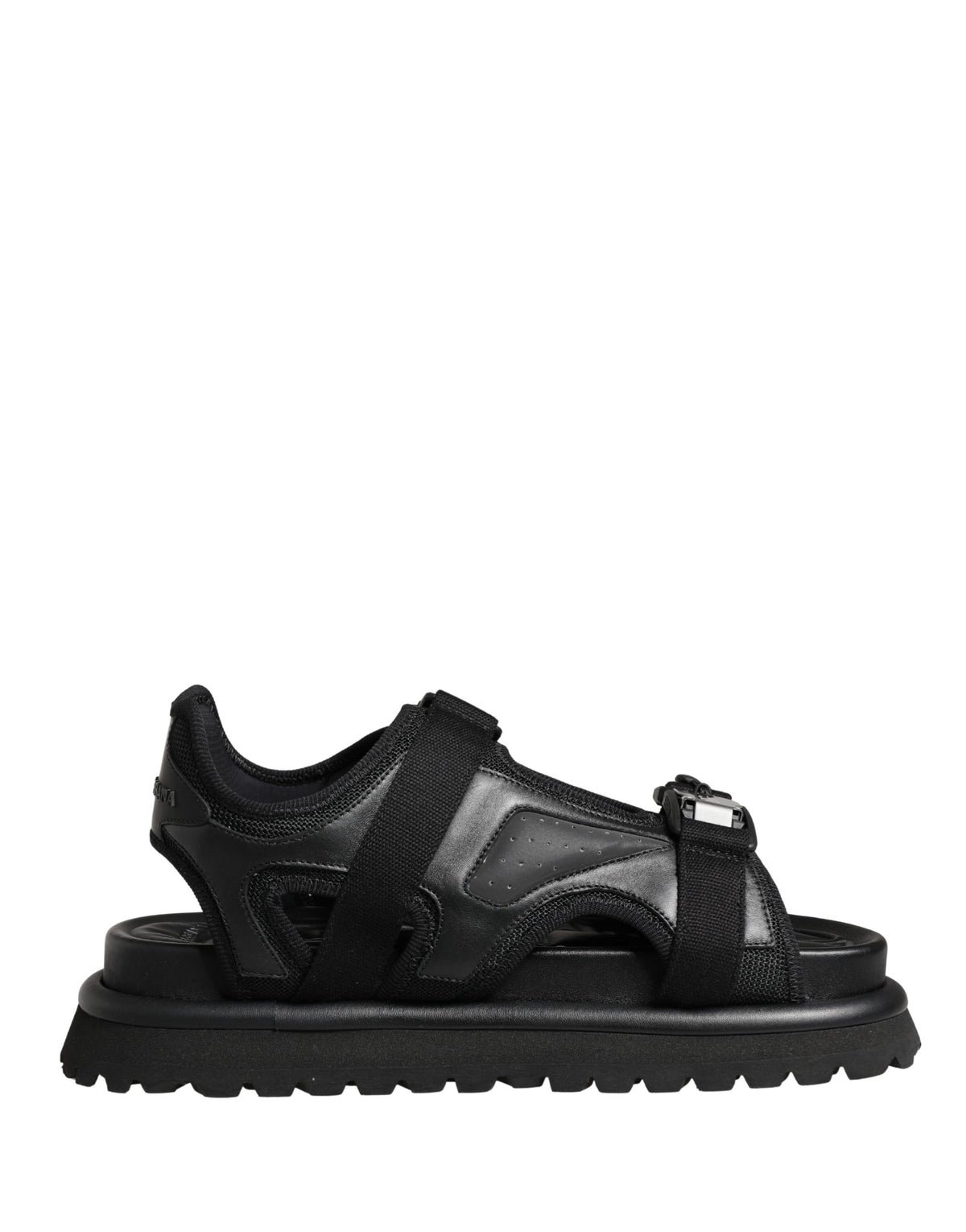 Dolce & Gabbana Black Logo Detailed Men's Chunky Sandals Shoes