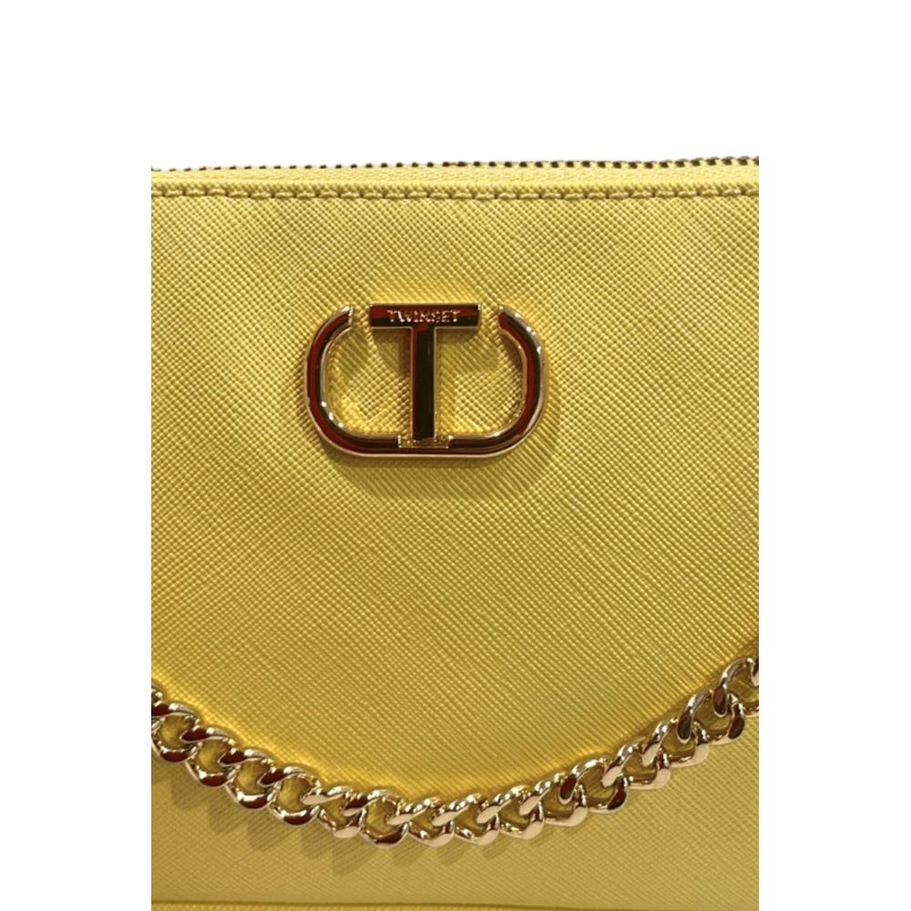 Twinset Gele PU Dames Schoudertas
