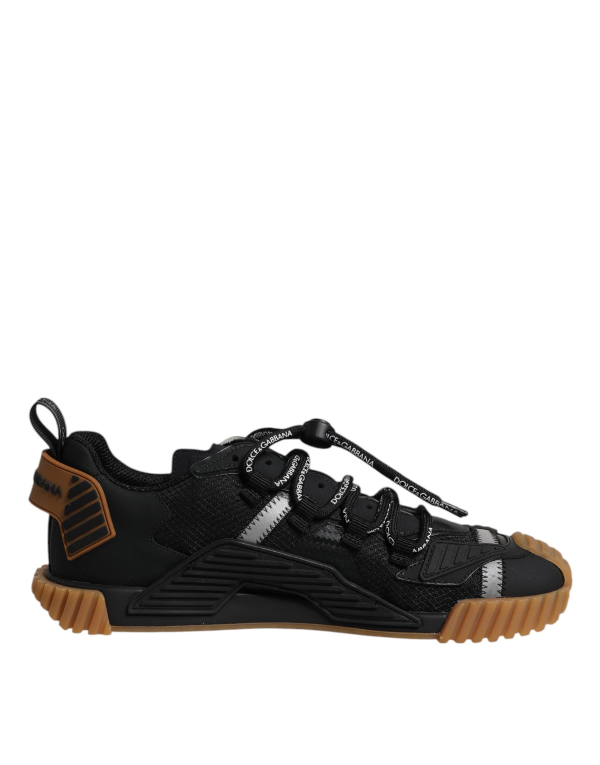 Dolce & Gabbana Zwarte Logo Veterschoenen Lage NS1 Sneakers Schoenen