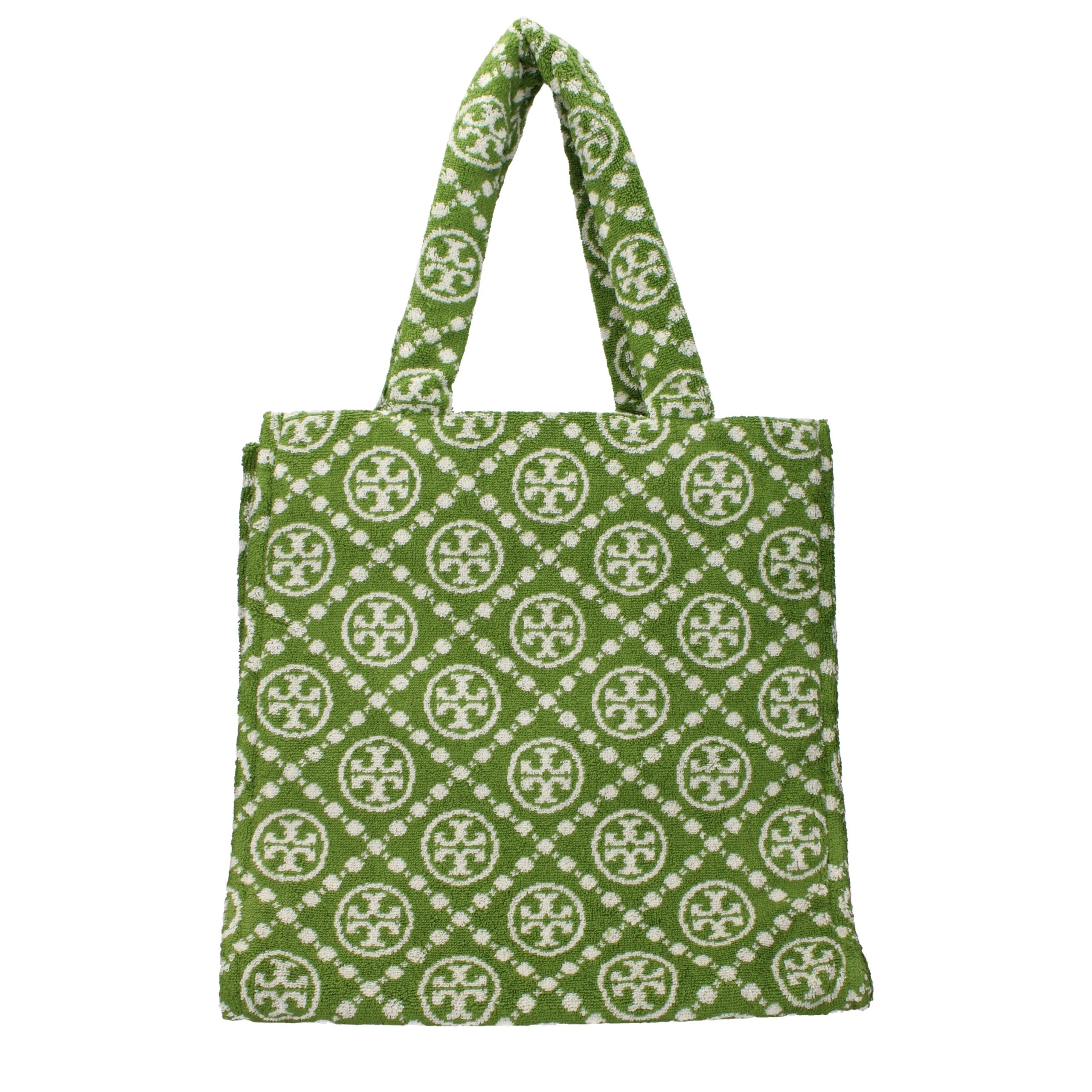 Tory Burch Green Cotton-Like Shoulder Bag