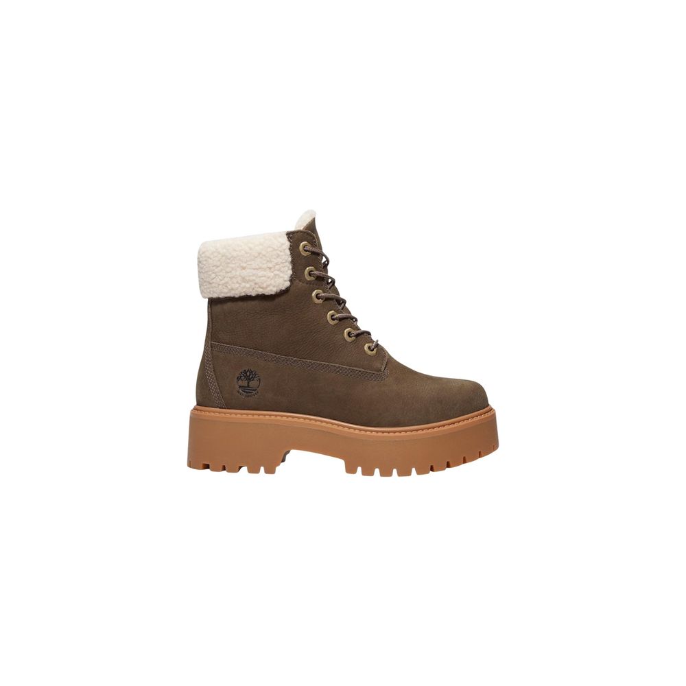 Bottes Timberland marron en cuir recyclé à lacets