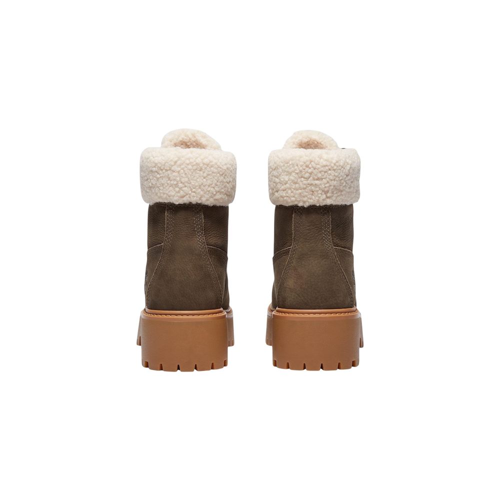 Bottes Timberland marron en cuir recyclé à lacets