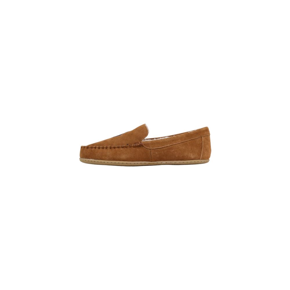 Ralph Lauren Bruine Suède Leren Pantoffels