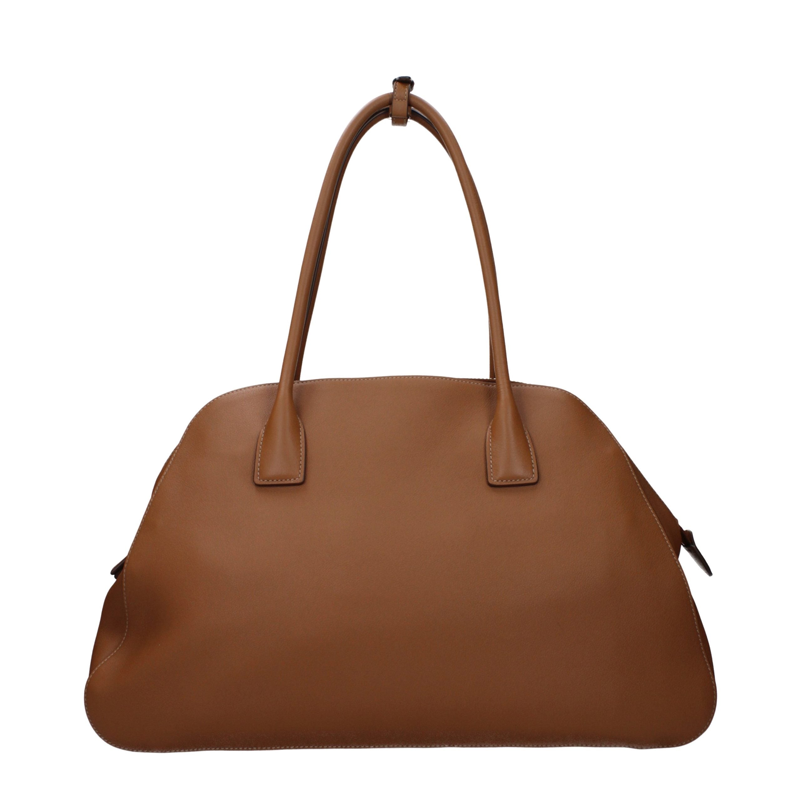 Sac bandoulière en cuir marron Prada