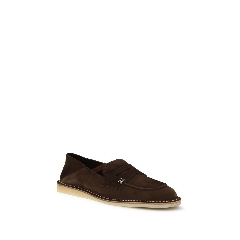 Dolce & Gabbana Bruine Kalfsleren Bos Taurus Slip-On Loafers
