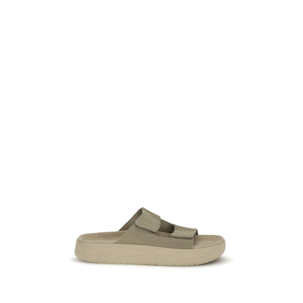Veja Beige Kalfsleer Bos Taurus Platte Sandalen