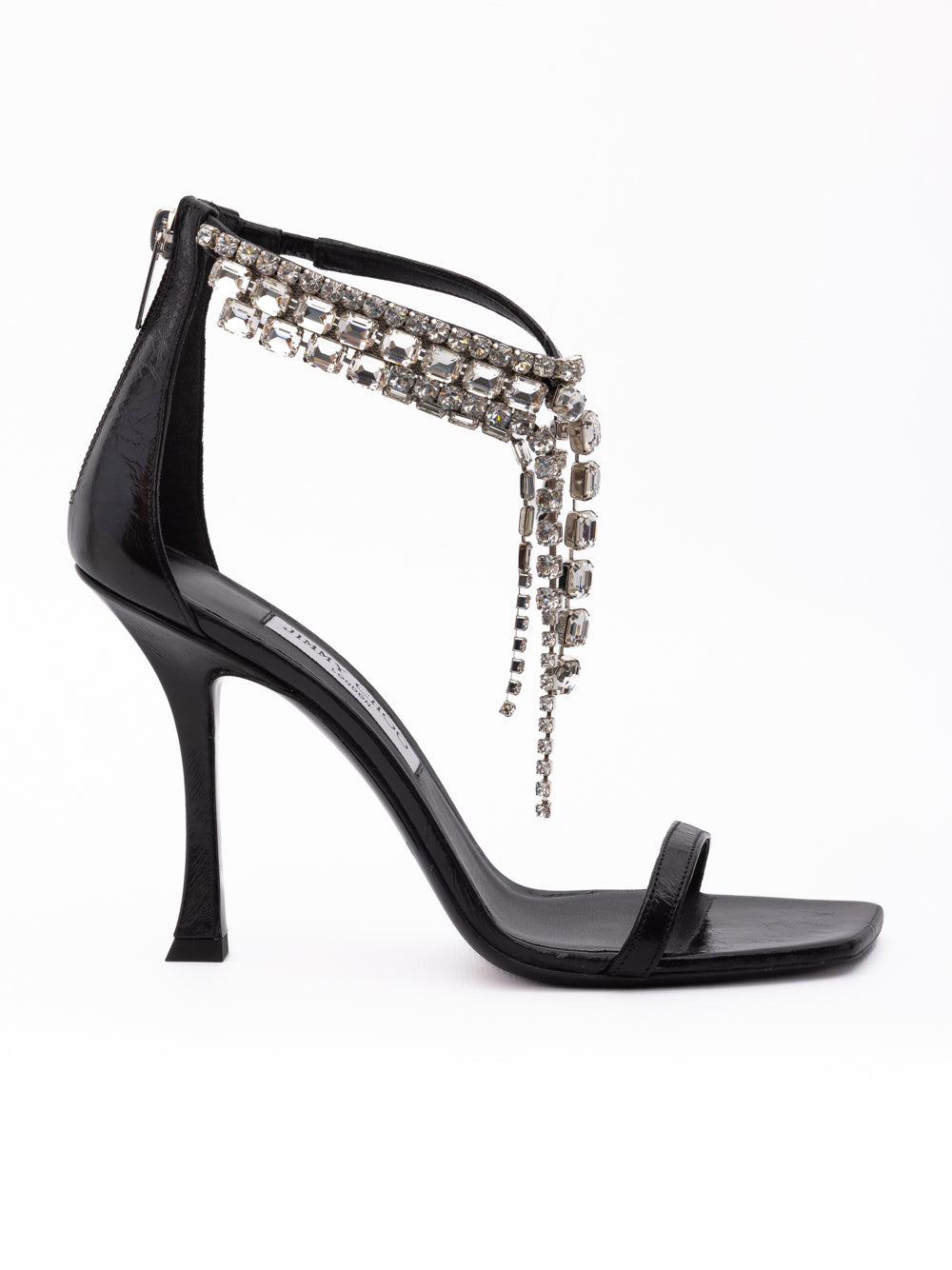 Jimmy Choo Zwarte Leren Verity 100 Sandalen