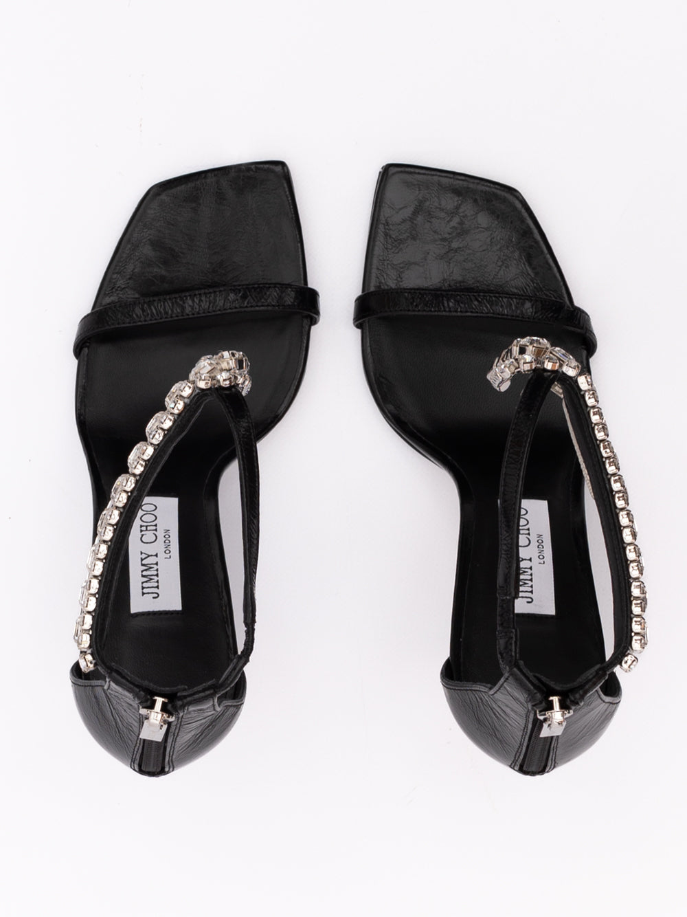 Jimmy Choo Zwarte Leren Verity 100 Sandalen
