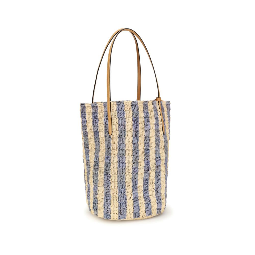 Valentino Garavani Blue Raffia Basket Bag