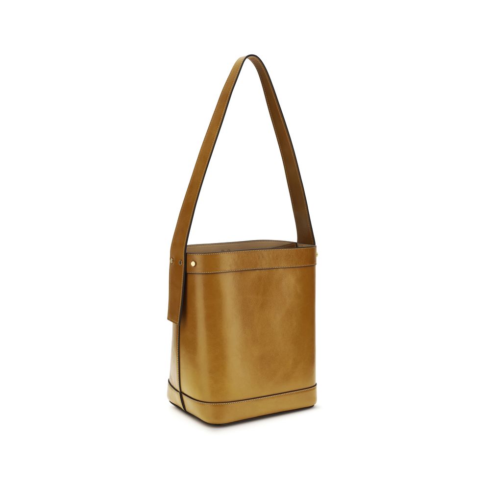 Versace Brown Calf Leather Bos Taurus Bucket Bag
