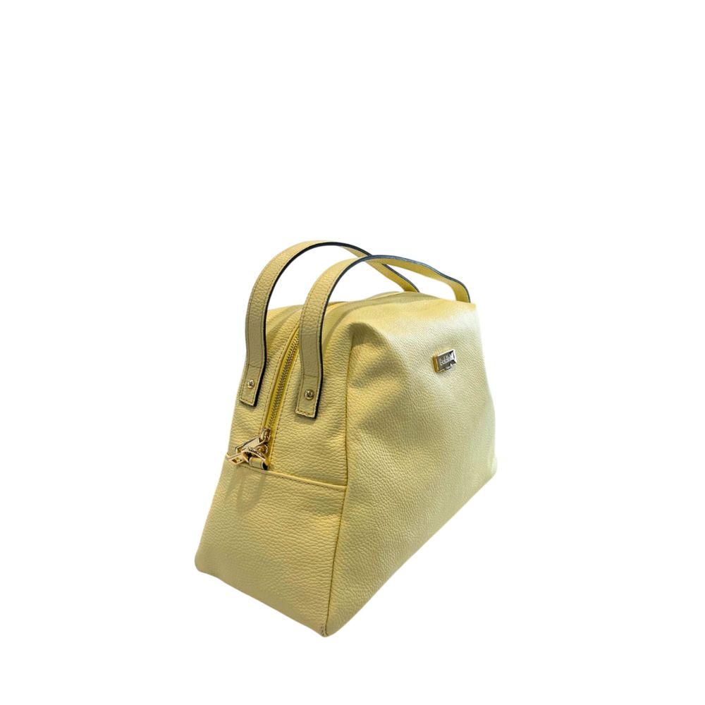 Baldinini Trend Yellow Leather Women Shoulder Bag