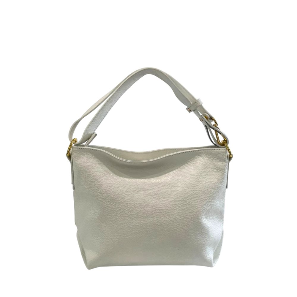 Baldinini Trend Witte Clutch Tas van Koeienhuid