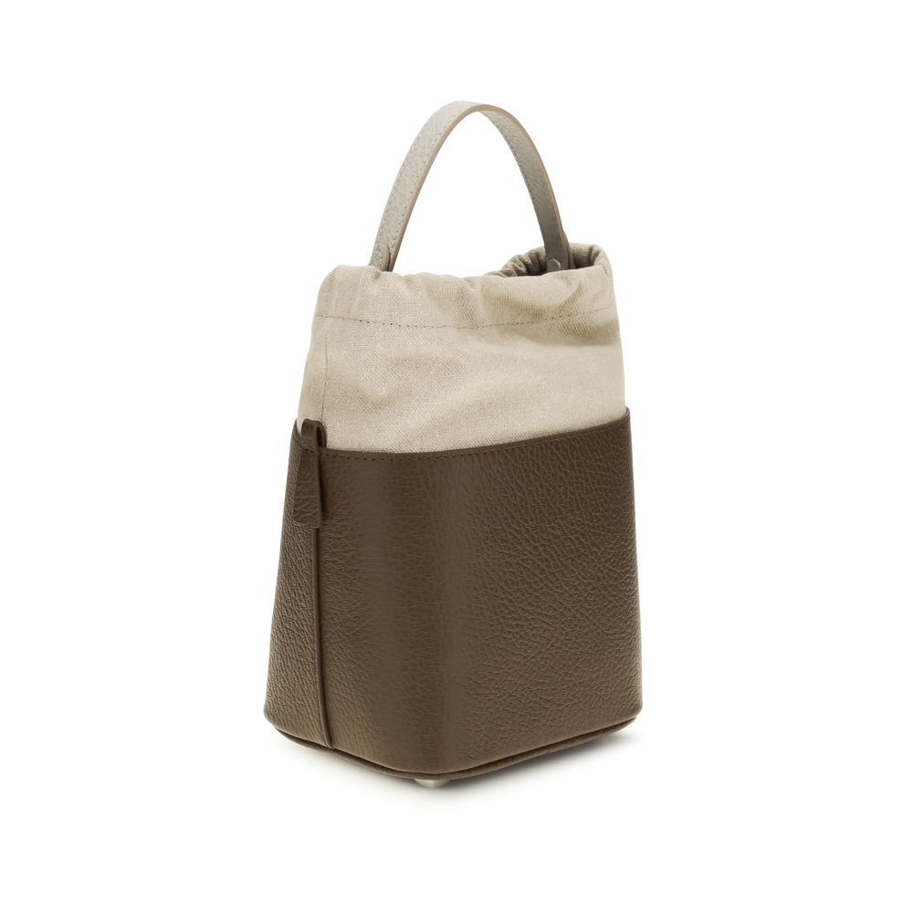 Maison Margiela Bruine Kalfsleren Bos Taurus Backet Bag