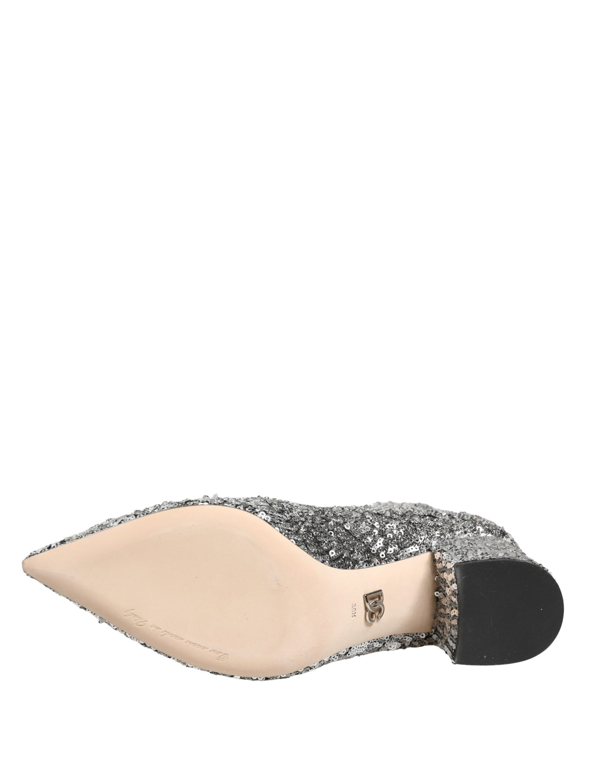 Dolce & Gabbana Zilveren Pailletten Korte Laarzen Stretch Schoenen