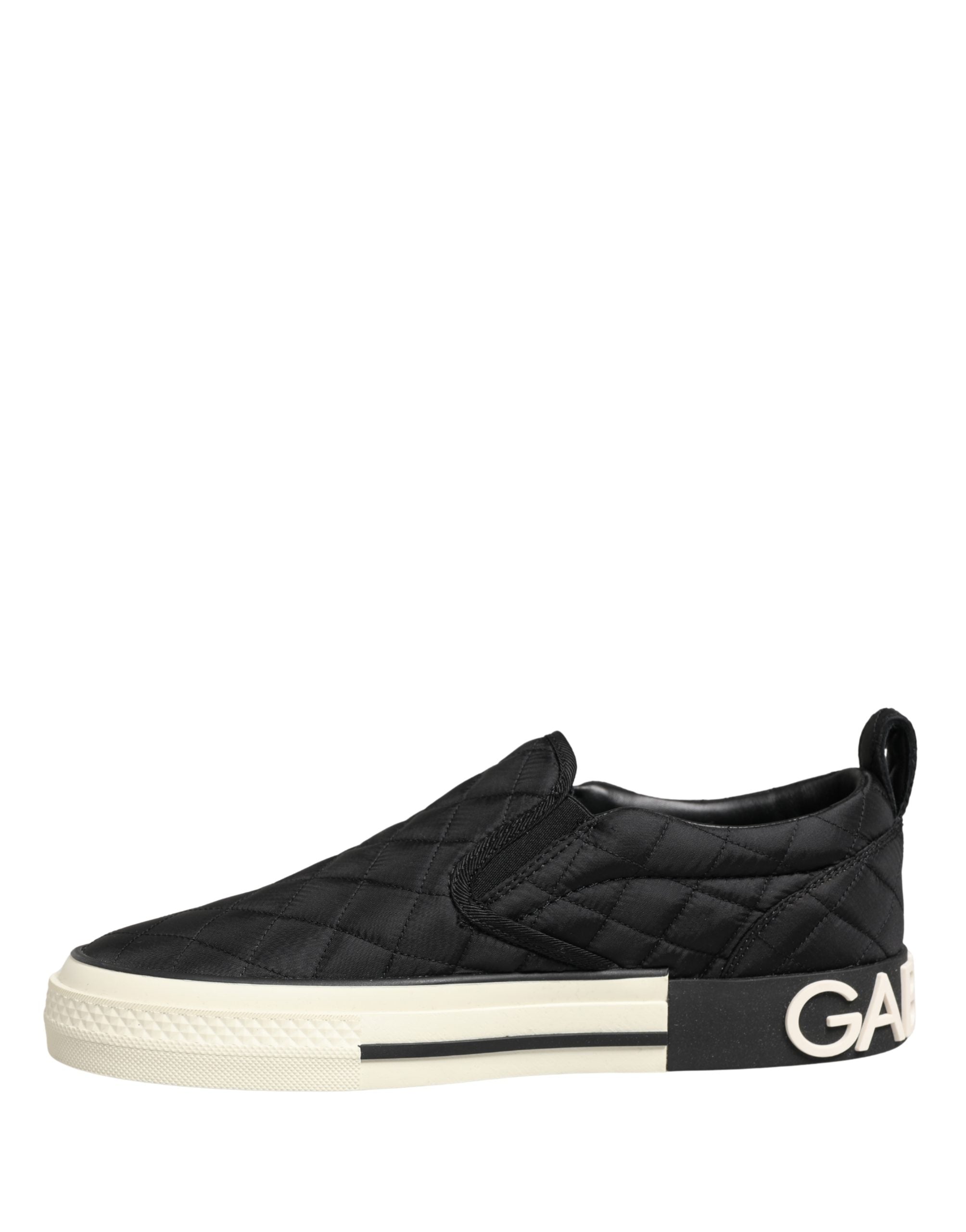 Dolce & Gabbana Zwarte Gewatteerde Slip-On Lage Sneakers Schoenen