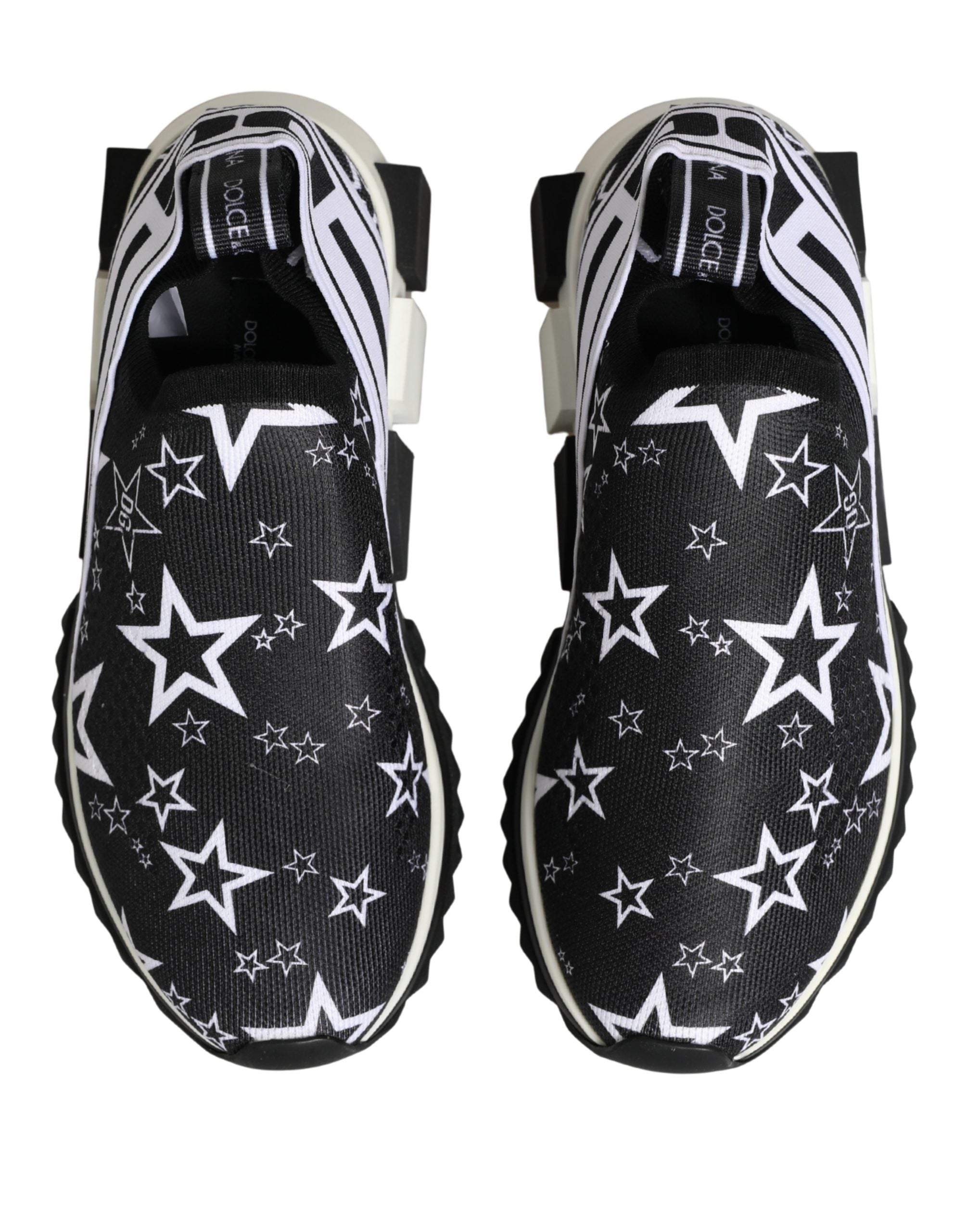 Dolce & Gabbana Zwarte Sterren Logo SORRENTO Sneakers Schoenen