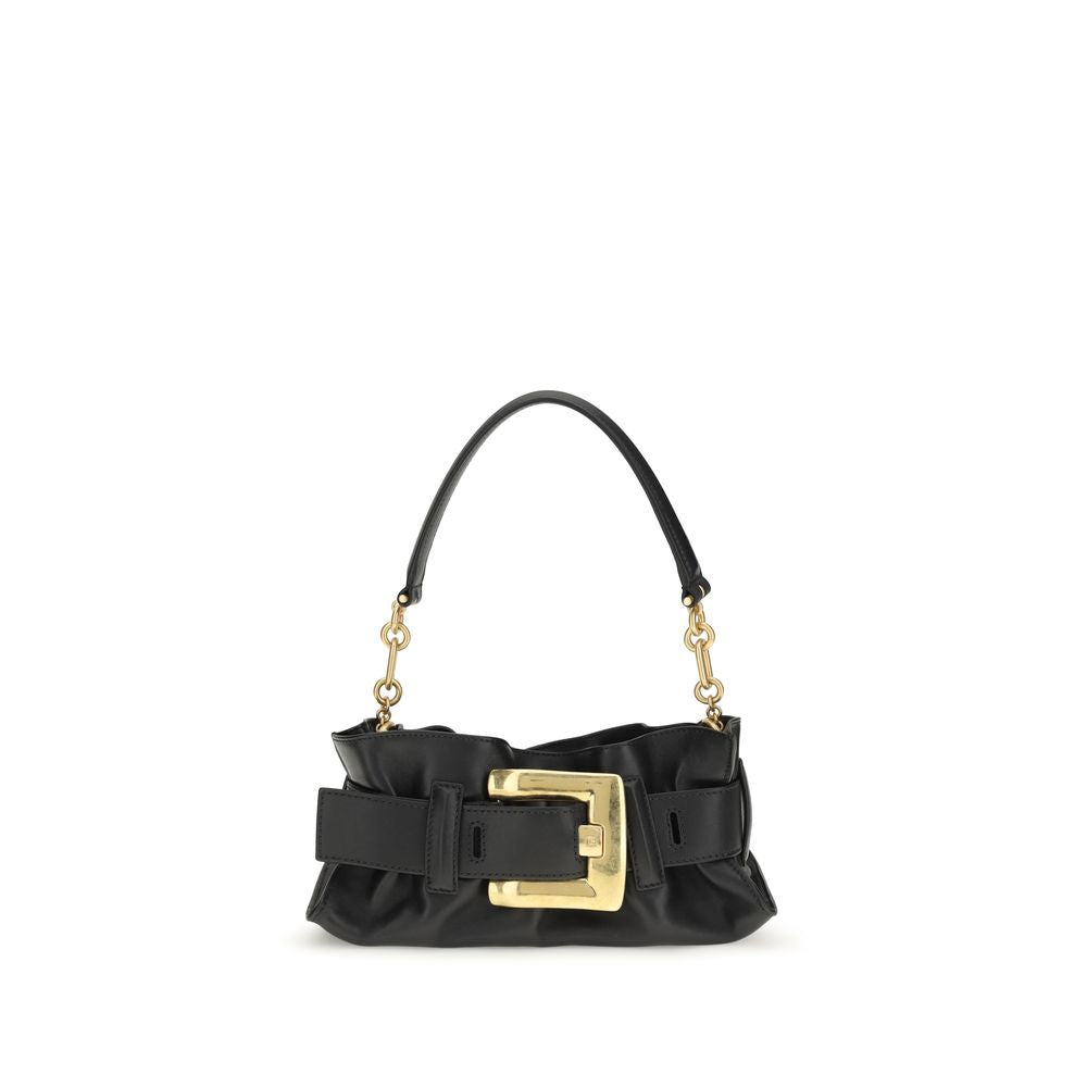 Sac à bandoulière Balmain en cuir de veau noir Bos Taurus