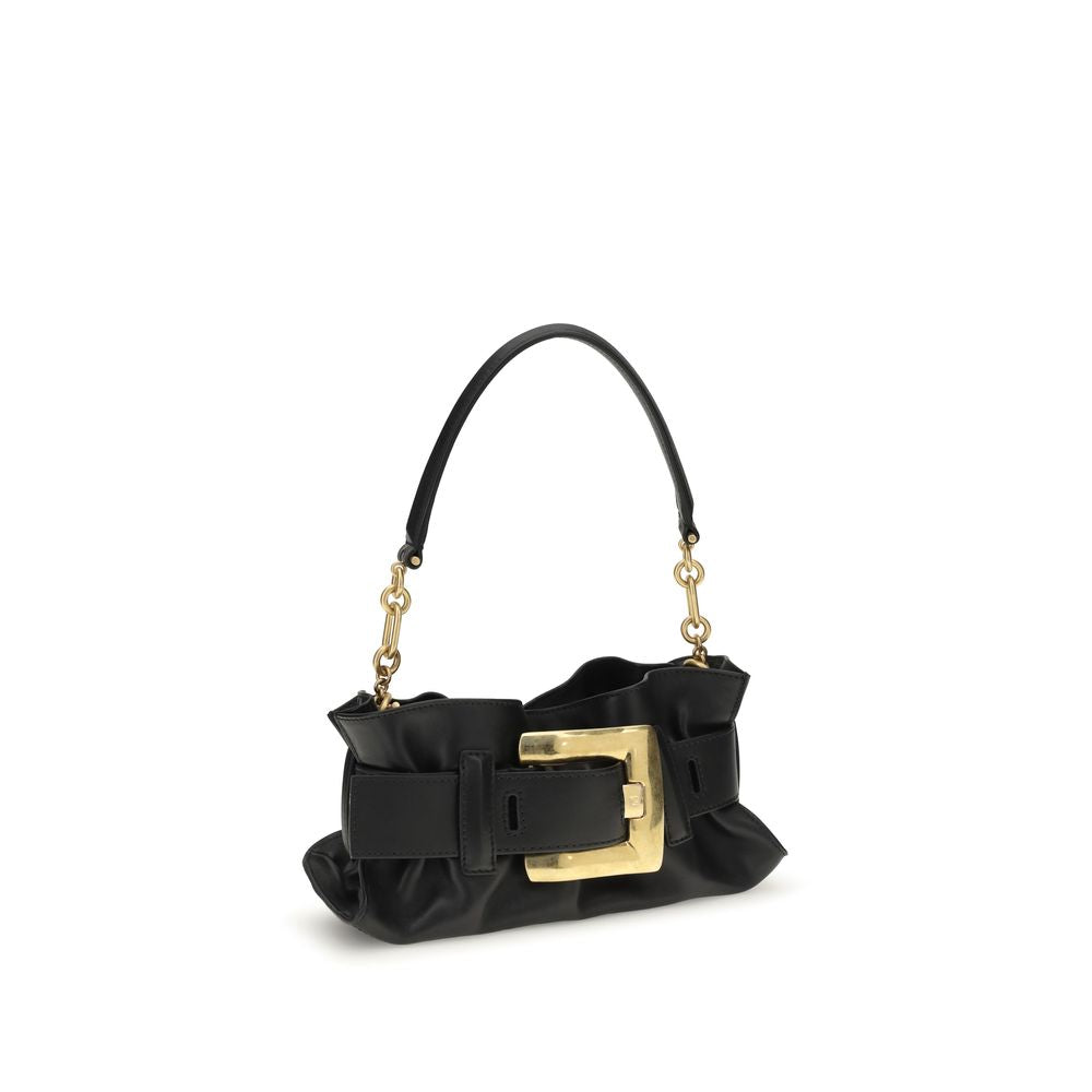 Sac à bandoulière Balmain en cuir de veau noir Bos Taurus