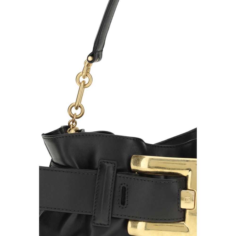 Sac à bandoulière Balmain en cuir de veau noir Bos Taurus