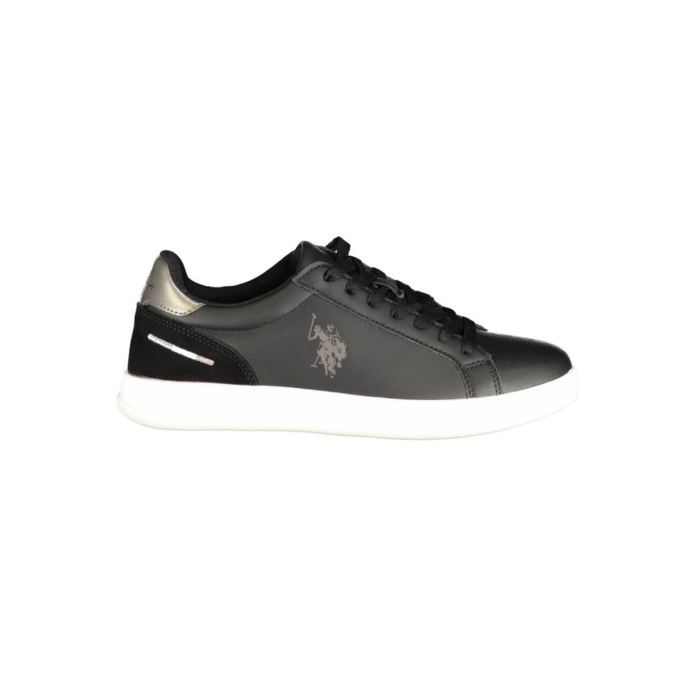 U.S. POLO ASSN. Zwarte Polyurethaan Damessneaker