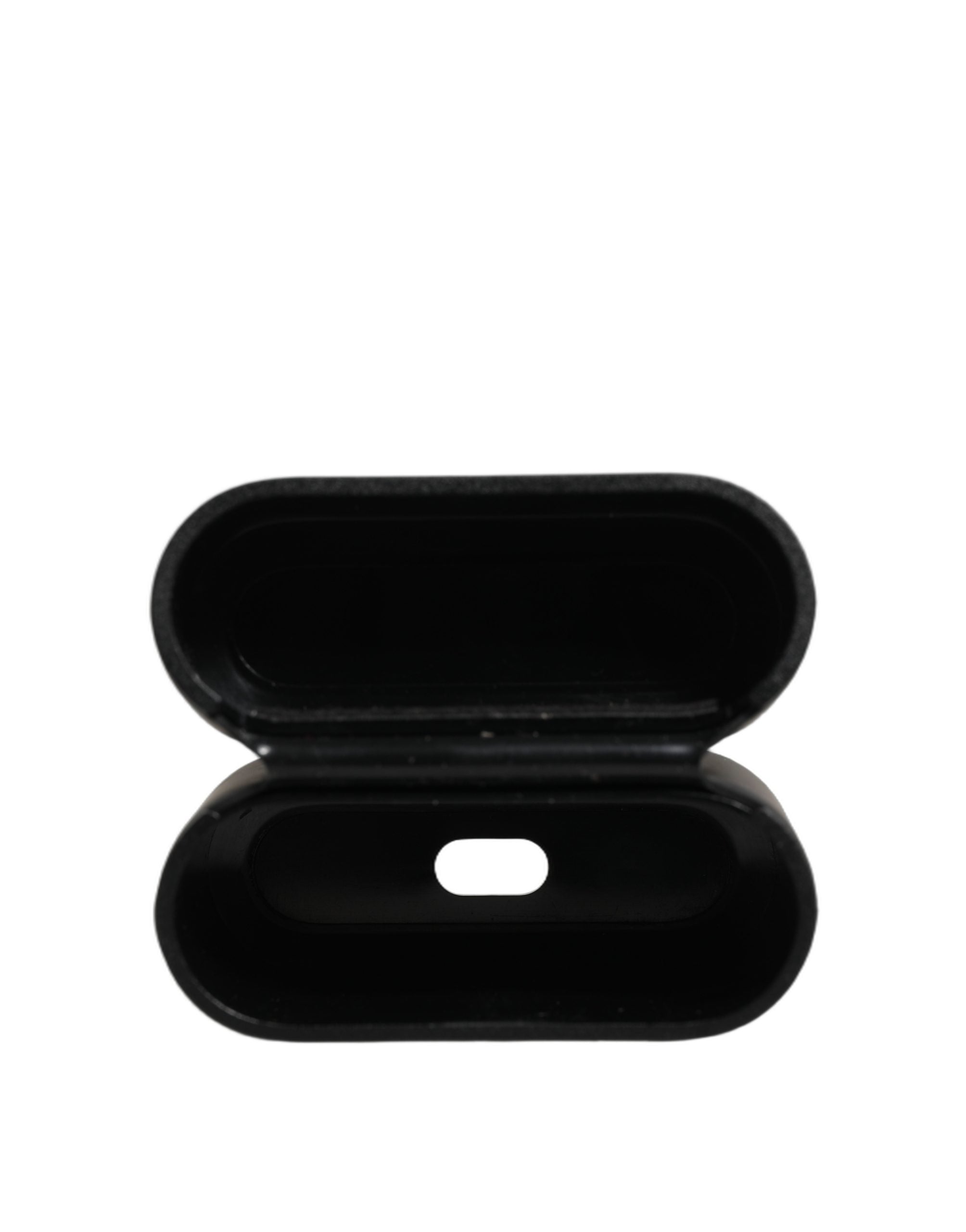 Dolce & Gabbana Etui Zwart PVC Reliëflogo Flip Houder Dames Airpods