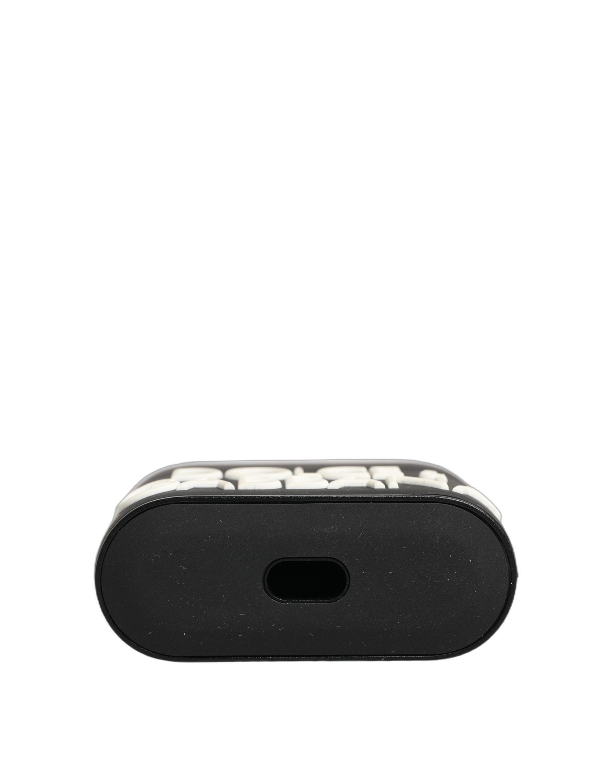 Dolce & Gabbana Etui Zwart PVC Reliëflogo Flip Houder Dames Airpods
