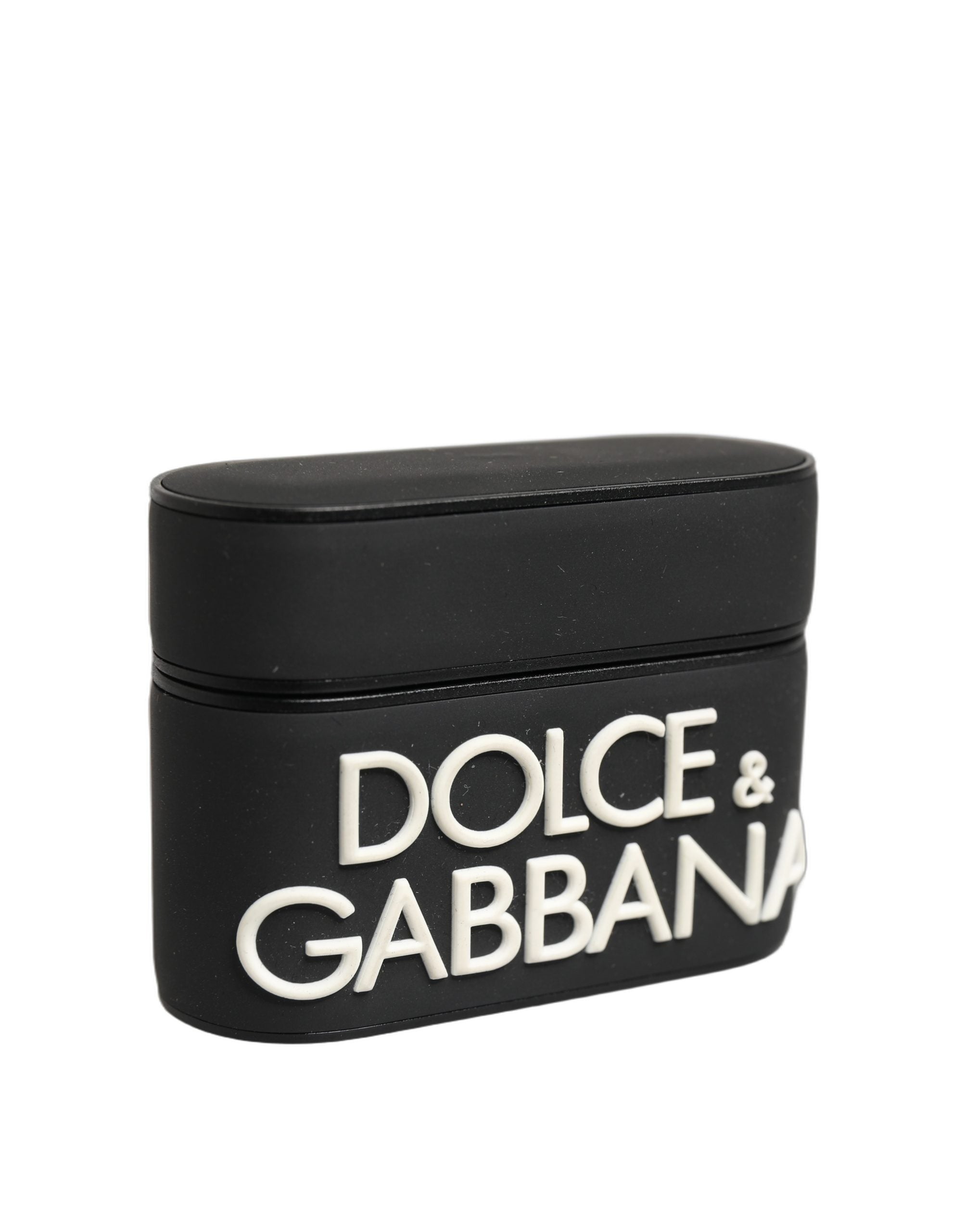 Dolce & Gabbana Etui Zwart PVC Reliëflogo Flip Houder Dames Airpods